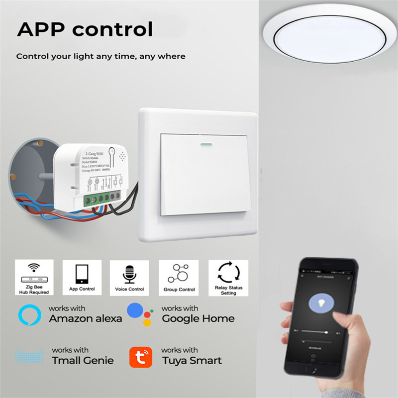 1/2 saluran 10A Tuya ZigBee mo - Home Automation Technology ulasan dan harga